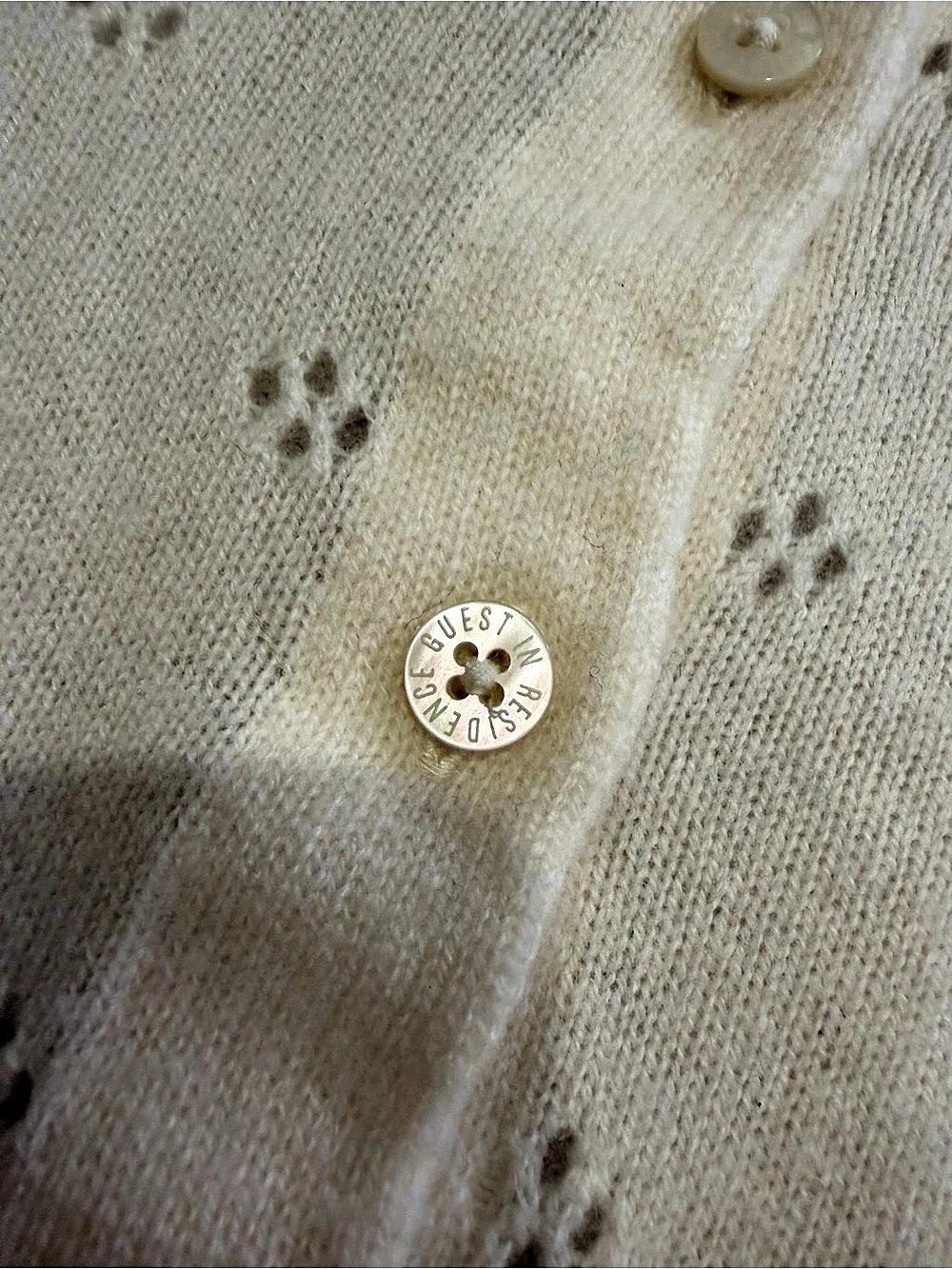 Guest in Residence Jane Pointelle 100% Cashmere Cardigan - size Medium - Picture 5 of 7